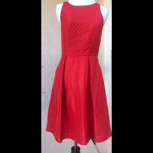 The Limited Red Polka Dot Fit to Flare Mini Dress